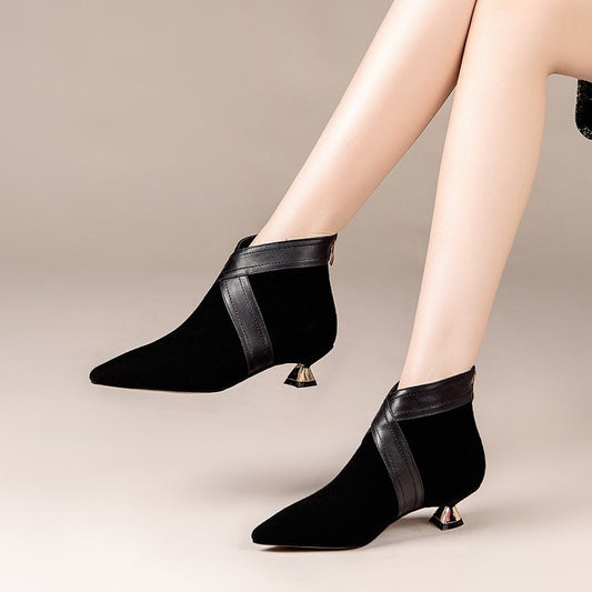 Booties Female Cat Graceful Fleece-lined Short Ankle Heels