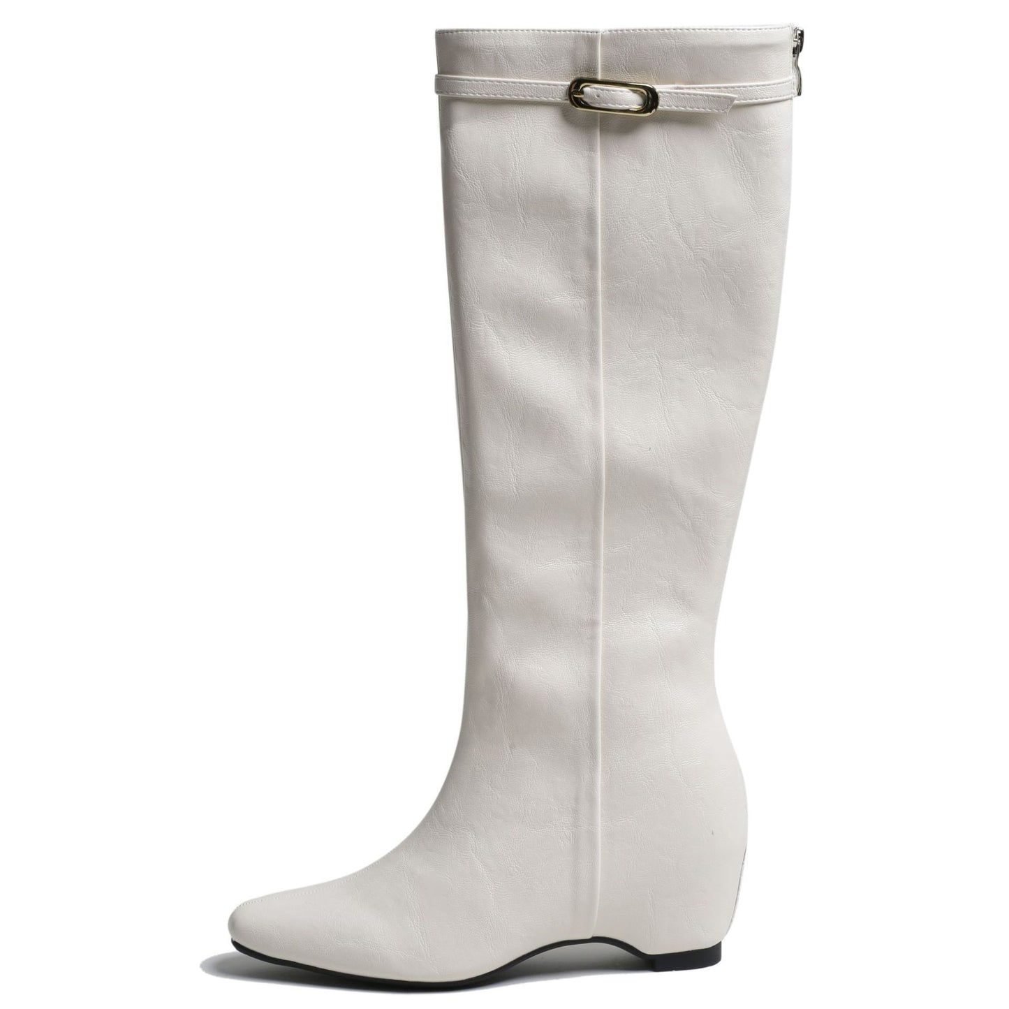 Women's Cowhide Version Small Height Increasing Insole High-heeled Women's Leather Boots