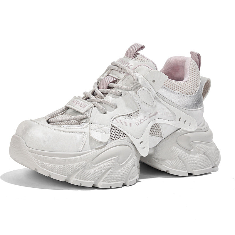 Women's Dad Mesh Breathable Thick Bottom Small Single Soft Sneakers