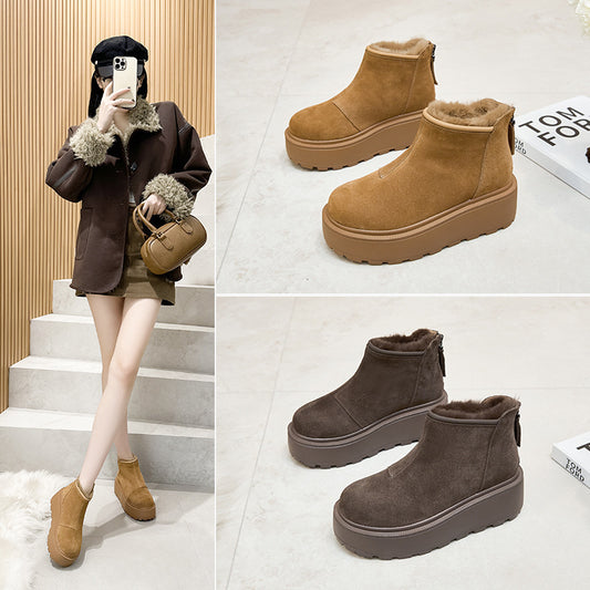 Genuine Platform Peas Fleece-lined Big Toe Women's Sports Shoes