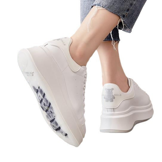 Women's Four High Quality Real Cowhide Platform Mcqueen Board Casual Shoes