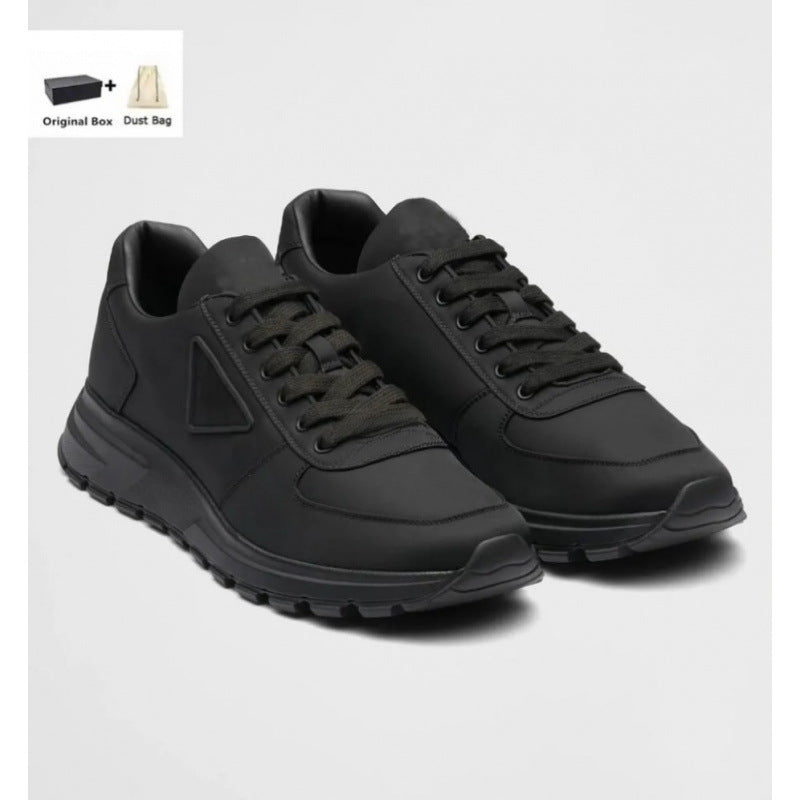 Logo Badge Platform Heightened Daddy Round Toe Lace Women's Sports Shoes
