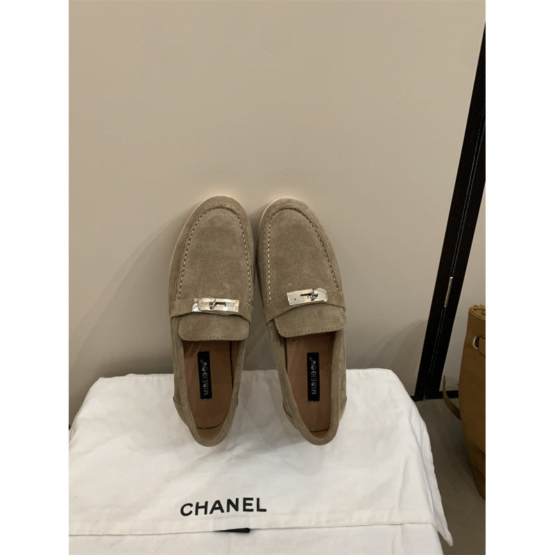 Women's Genuine Matte Pumps Comfortable Flat Size Women's Casual Shoes