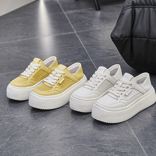 Women's Thick Bottom Breathable White Summer Thin Lightweight Soft Sole Fashion Women's Casual Shoes