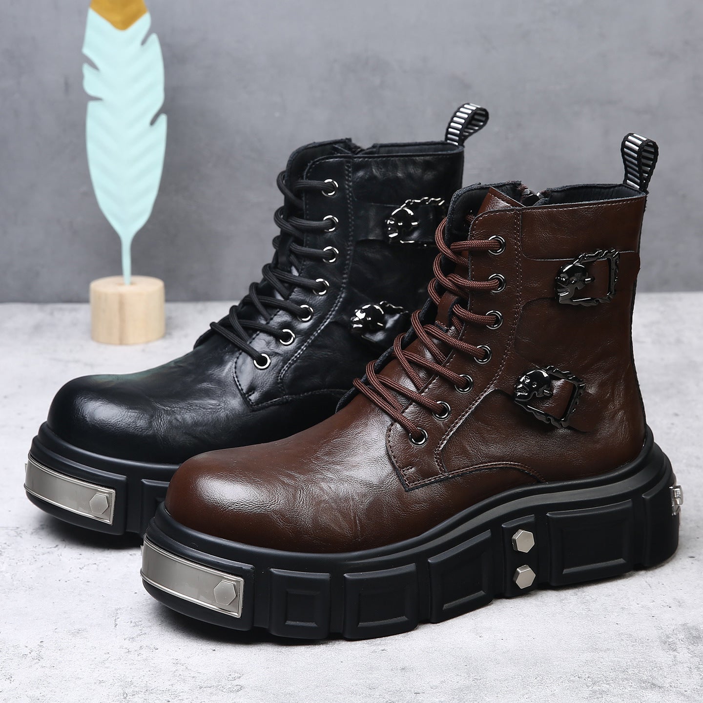 Men's Large Size Winter Small Design Trendy Thick Men's Martin Boots