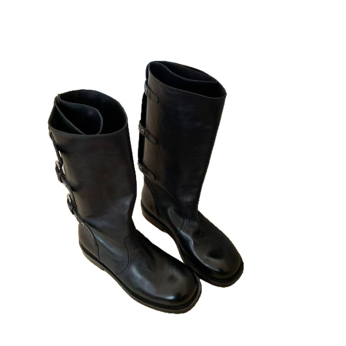 Women's Version Vintage Belt Buckle Thick Bottom Boots