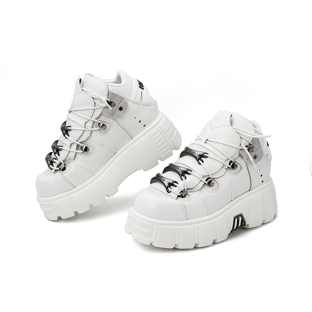 Women's Heavy Metal Platform Punk Gothic Dark Women's Leather Boots