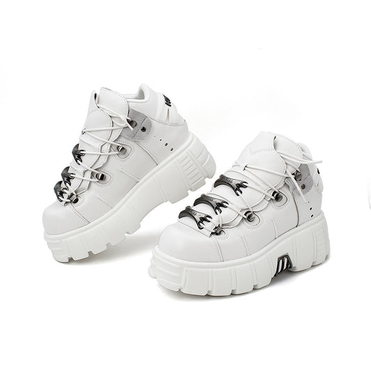 Women's Heavy Metal Platform Punk Gothic Dark Women's Leather Boots