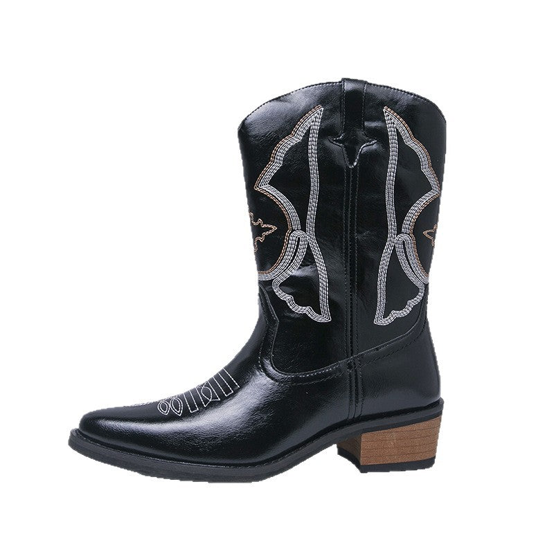 Men's Luxury Four Countries Trendy Pattern Martin Men's Leather Boots