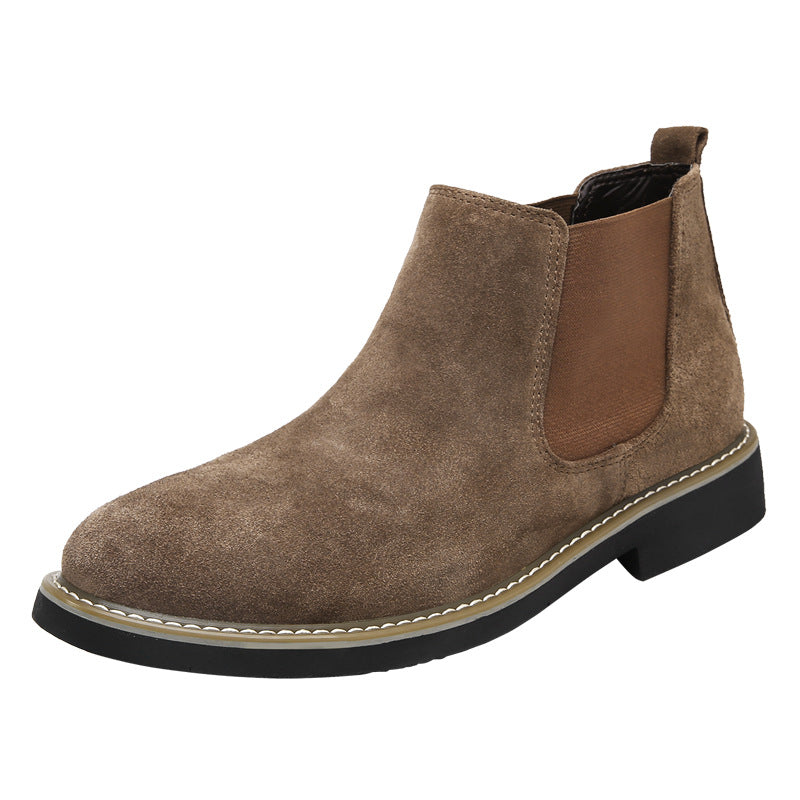 Men's Spring Invisibly Heightened Business British Soft Bottom Height Leather Shoes