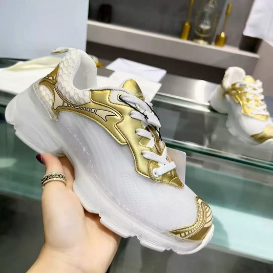 Women's Pair Version Color Matching Mesh Breathable Increased Women's Casual Shoes