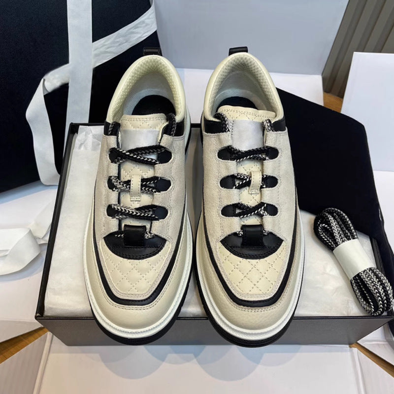 Women's Classic Style Rhombus Panda Color Thick Women's Sports Shoes