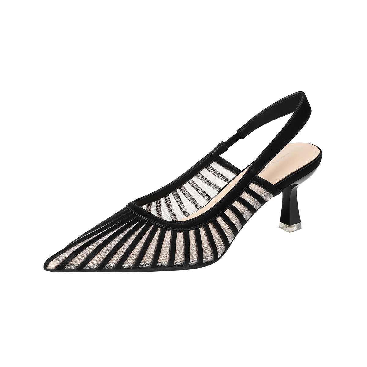 Women's Pointed Striped High Pumps Shallow Mouth Sexy Women's Fashion Shoes