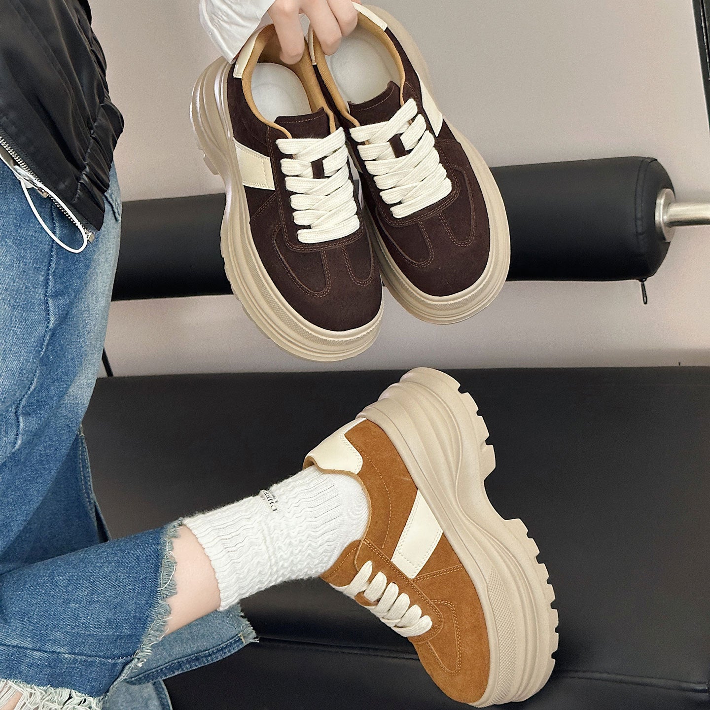 Women's Matte Platform Autumn Fashion Heightened Tide Women's Sports Shoes