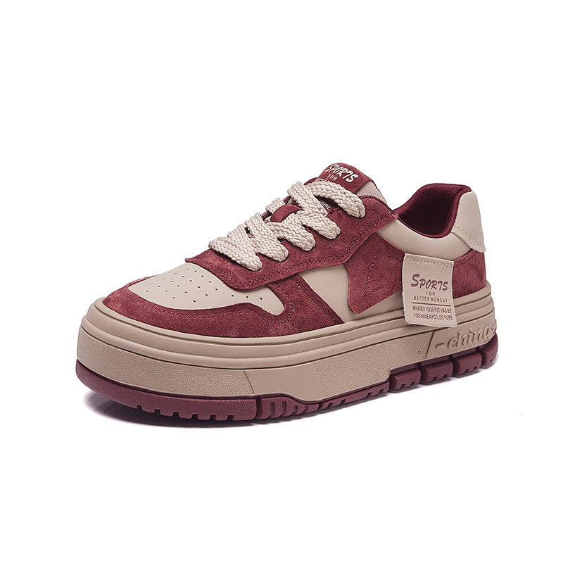Women's Autumn Fashionable Korean Style Platform Single Sneakers