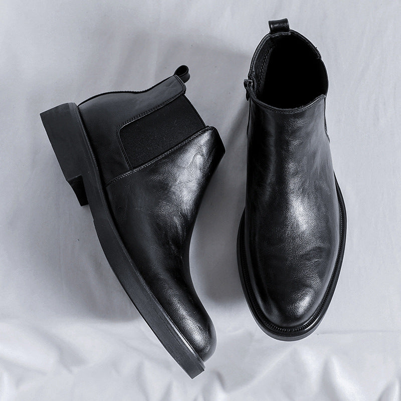Men's British Style Business Formal Wear Black Pointed Boots