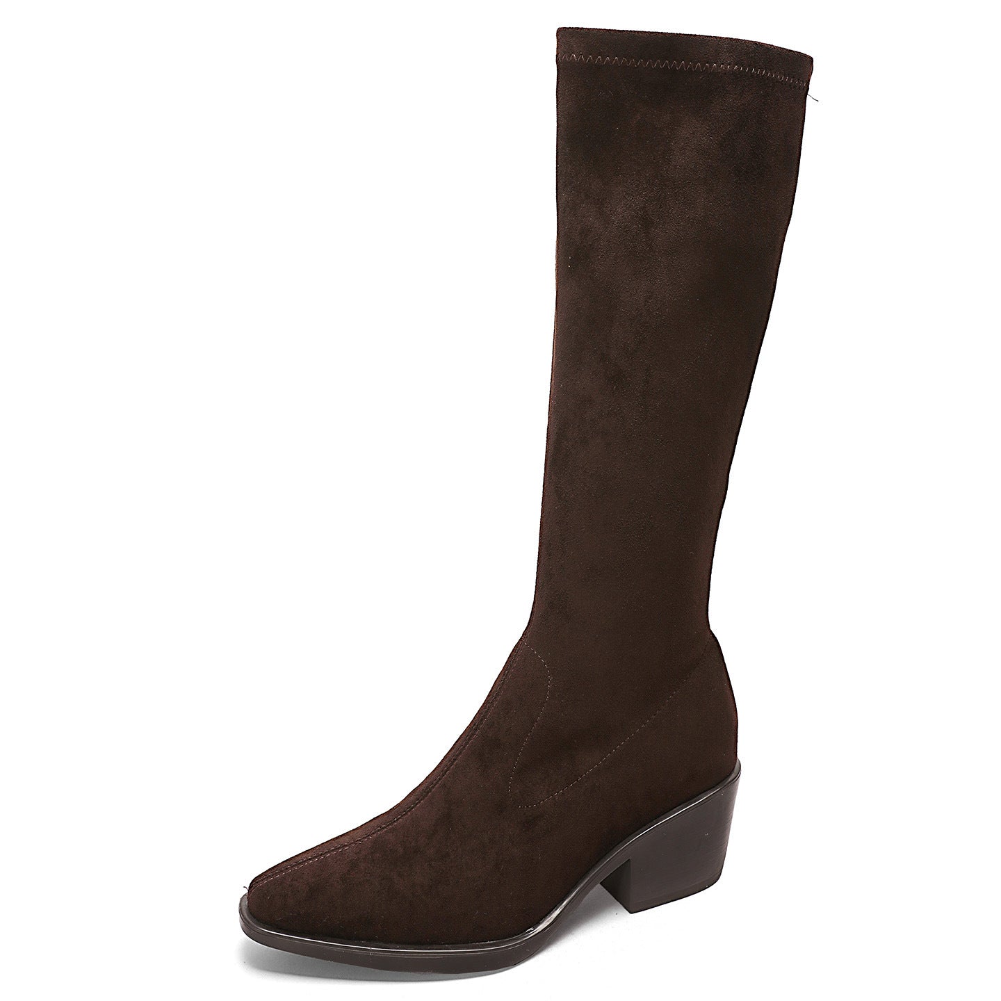 Cowboy Below The Knee Retro Long Female Chunky Height Women's Leather Boots