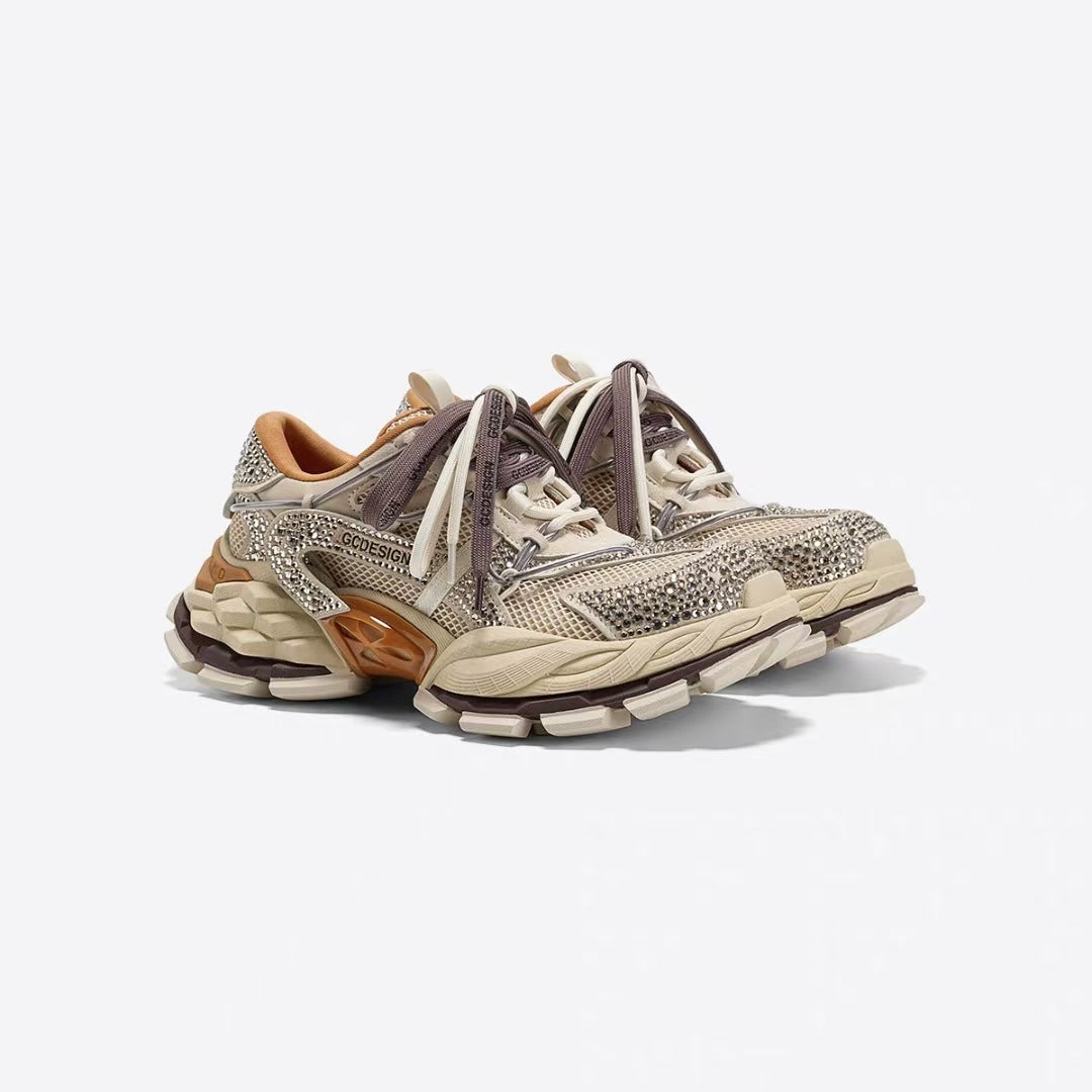 Women's Retro Contrast Color Dad Spring Versatile Platform Women's Sports Shoes