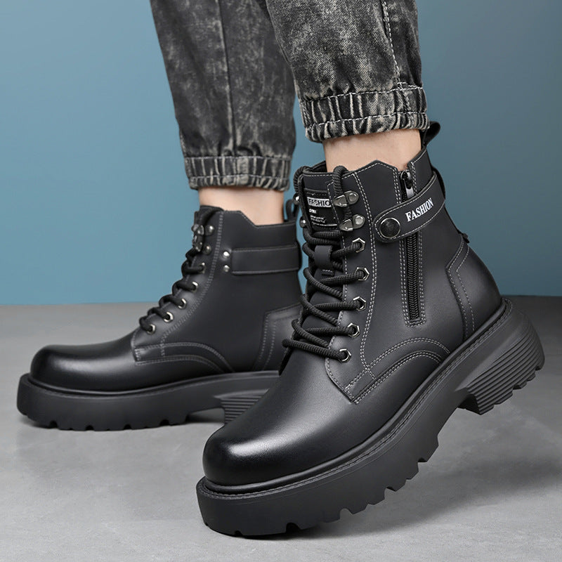 Men's Versatile Worker Plus Size Thick-soled Martin Men's Leather Boots