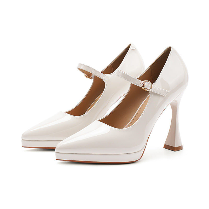 Women's Stiletto Waterproof Platform Pumps Not Tired Feet High Solid Women's Fashion Shoes