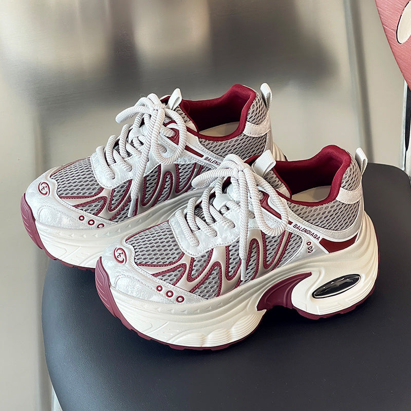 Women's Platform Dad Spring Mesh Breathable Leisure Small Women's Sports Shoes