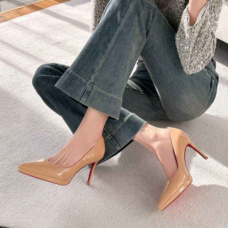 Women's Waterproof Platform High Plus Size French Style Feeling Not Tired Heels