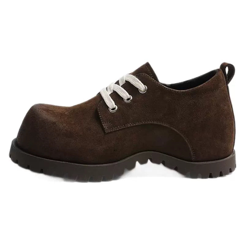 Women's Increasing Brushed Derby Thick Bottom Fashion Low Top Fashionable Not Women's Casual Shoes