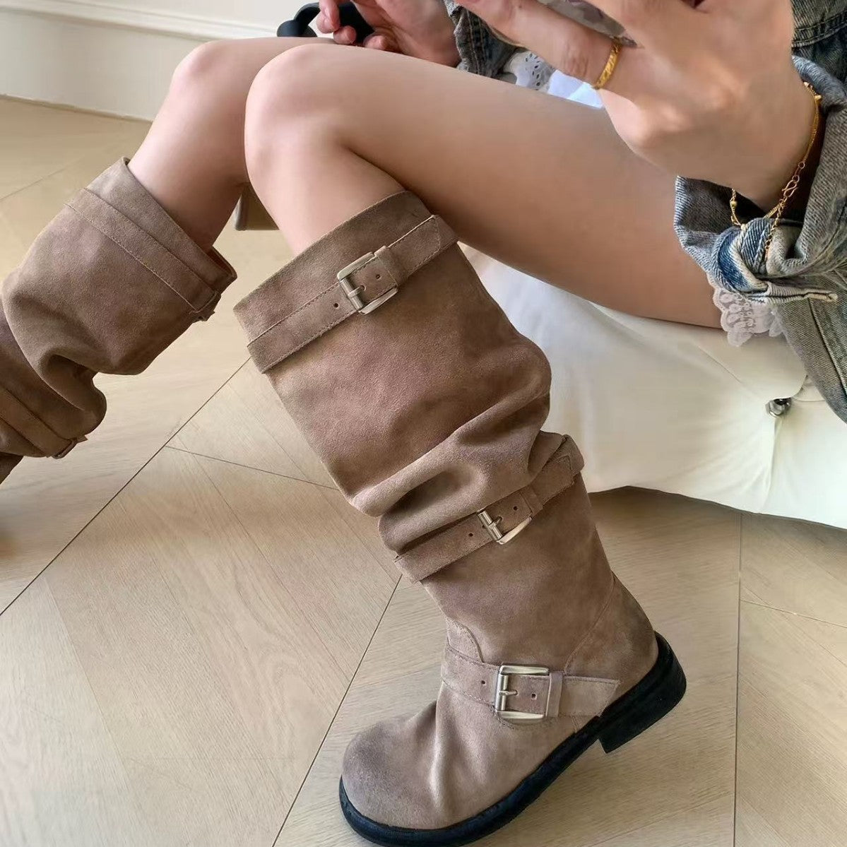 Super Large Tube Circumference Mid Pile Style Classic Heels