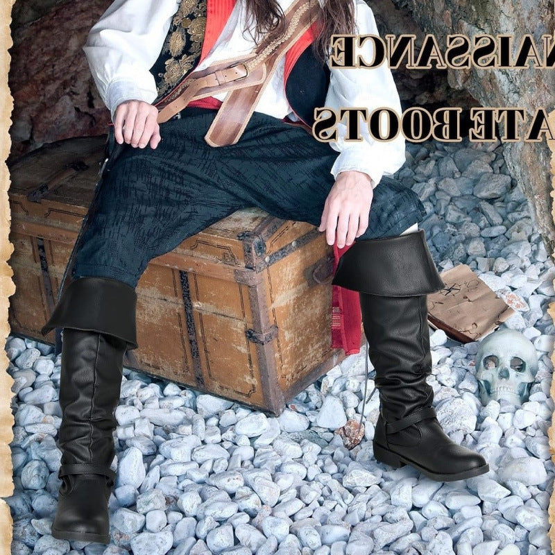 Men's Medieval Renaissance Dark Punk Large Size Men's Leather Boots