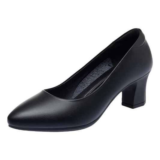 Women's Stewardess Black Interview Tooling Soft Bottom High Women's Fashion Shoes