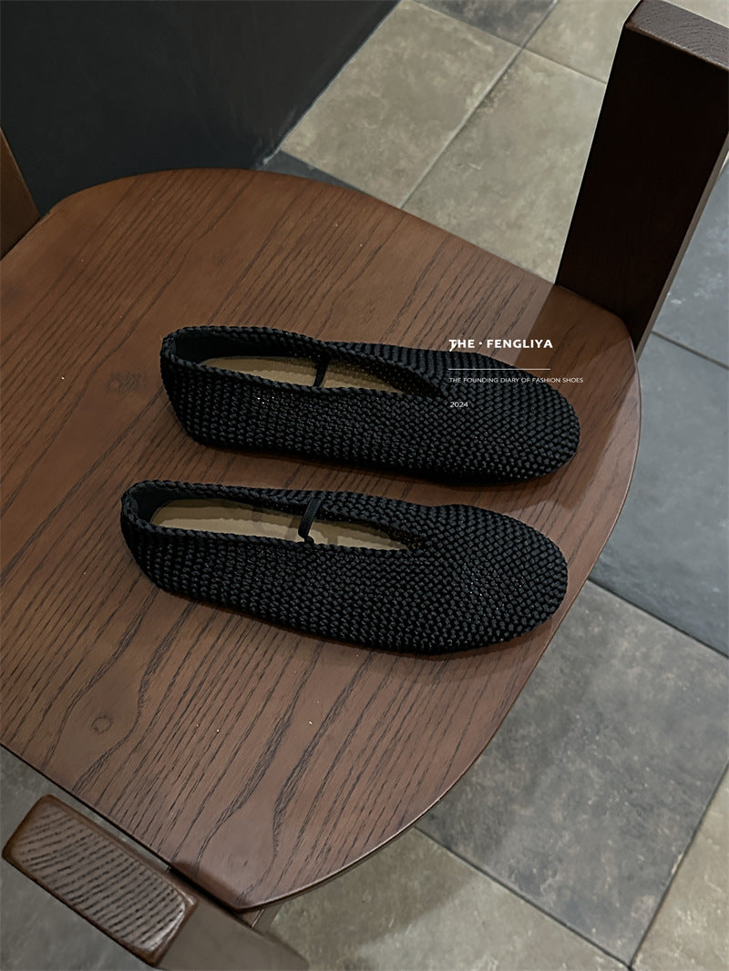 Style Autumn Fashionable Hand-woven Low-cut Flat Women's Fashion Shoes