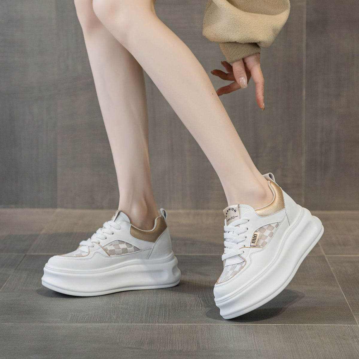 Women's Surface White Spring Height Increasing Insole Versatile Sports Women's Casual Shoes