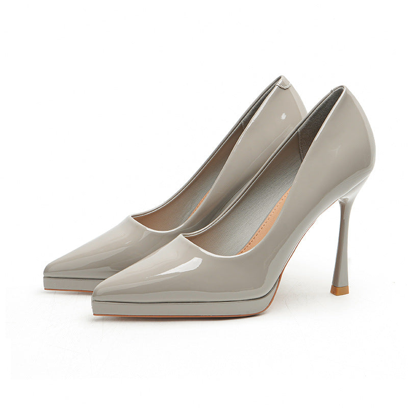 Women's Solid Color Patent Sexy Super High Platform Women's Fashion Shoes