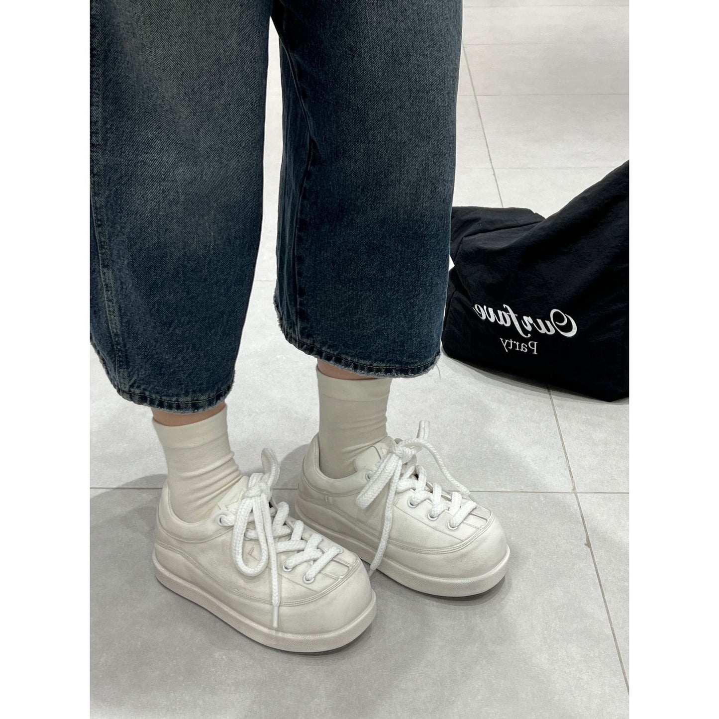 Women's Pang Ding Genuine Bread Spring Leisure Platform Sports Casual Shoes