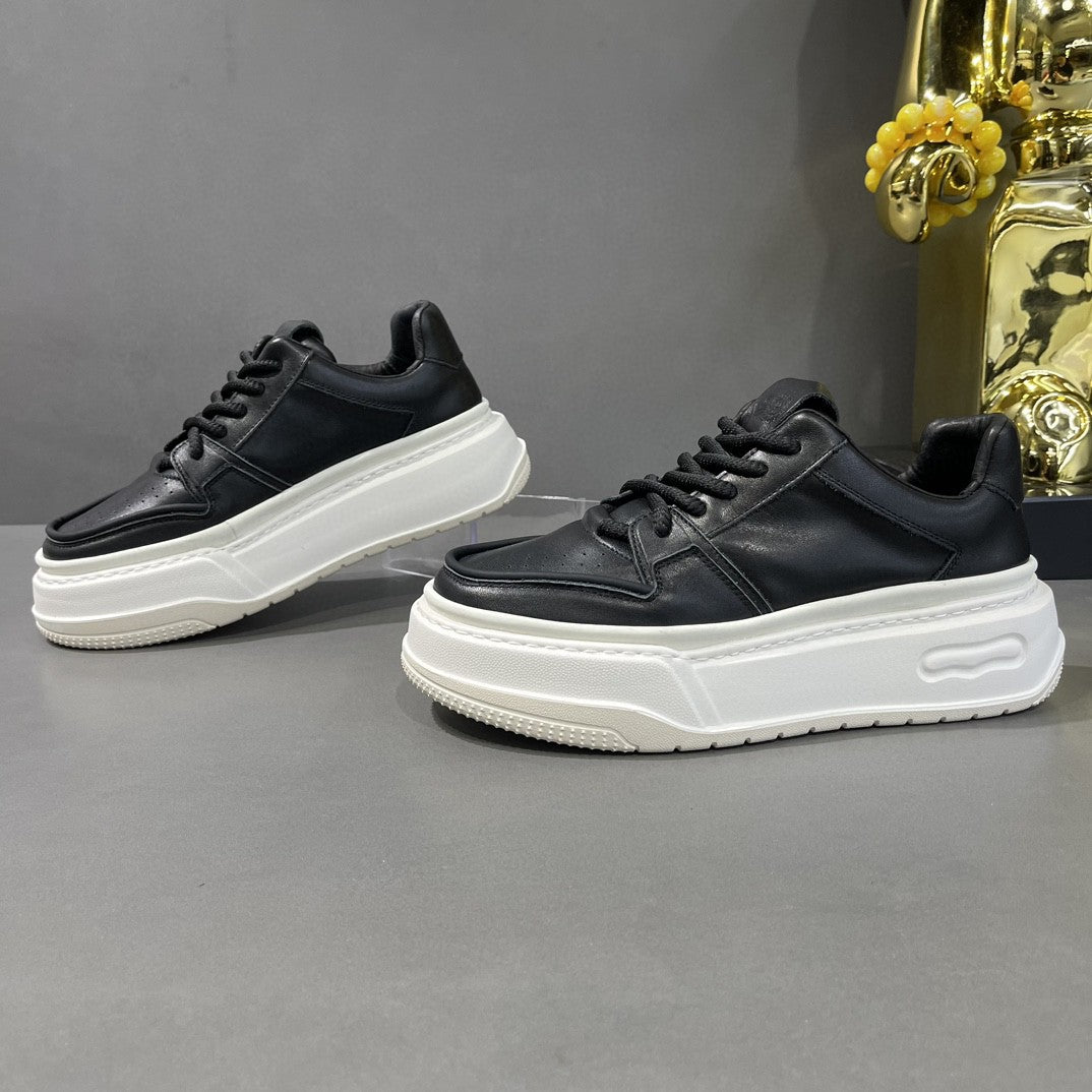 Men's Layer Cowhide Platform Breathable Fashionable Affordable Luxury Sneakers