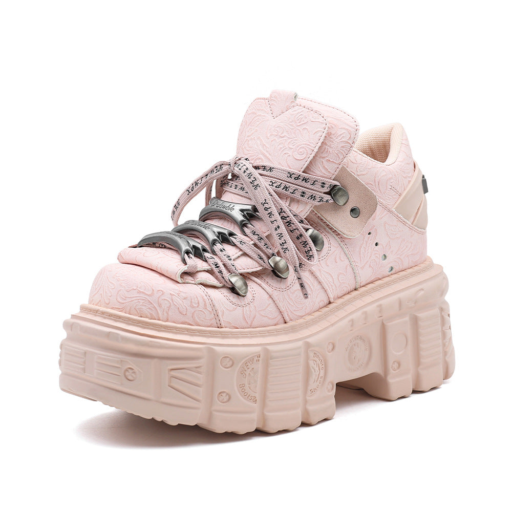 Women's Thick-soled Metal Platform Height Increasing Street Shooting Punk Boots