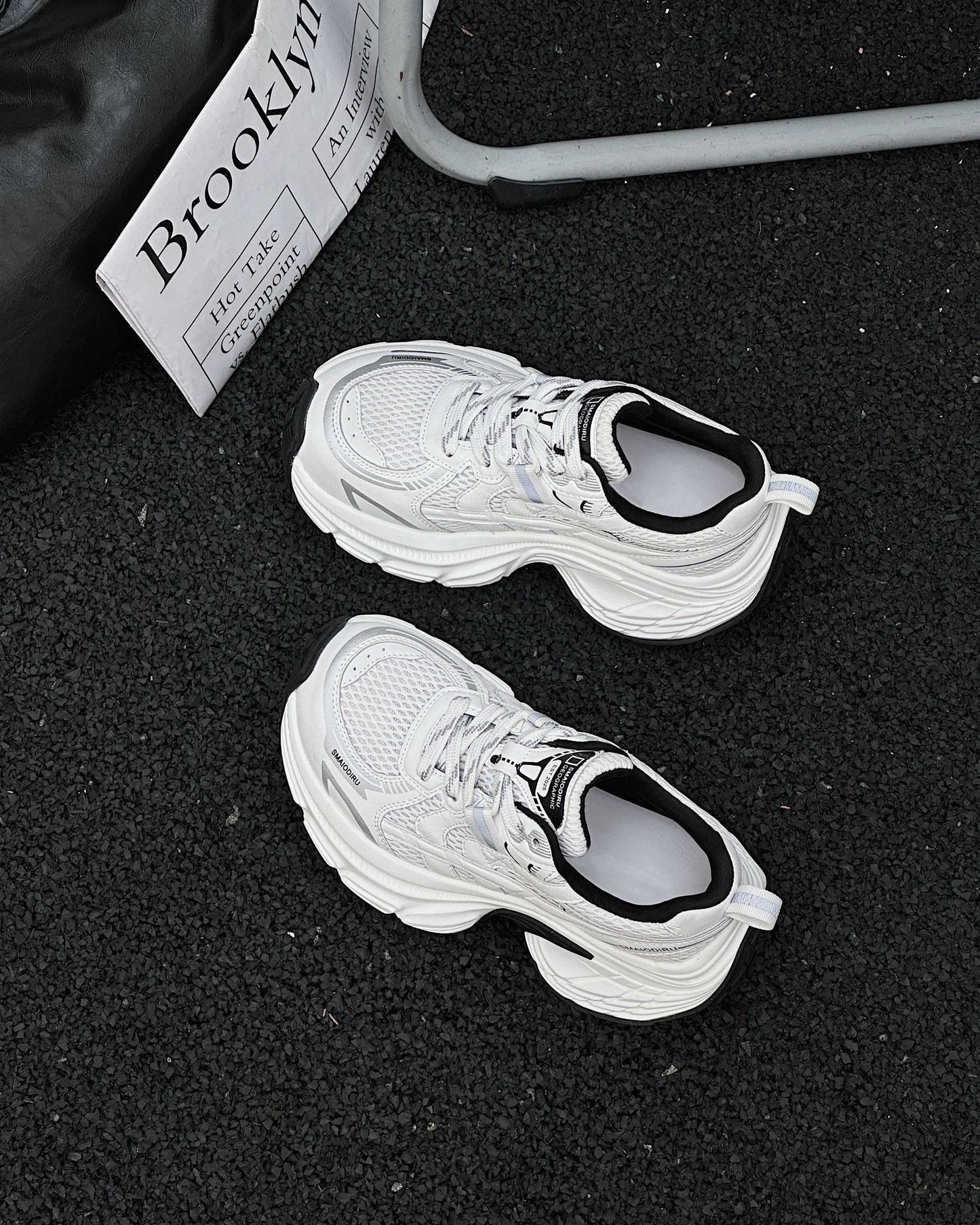 Women's Genuine Breathable Platform Dad Autumn Small Height Increased Women's Sports Shoes