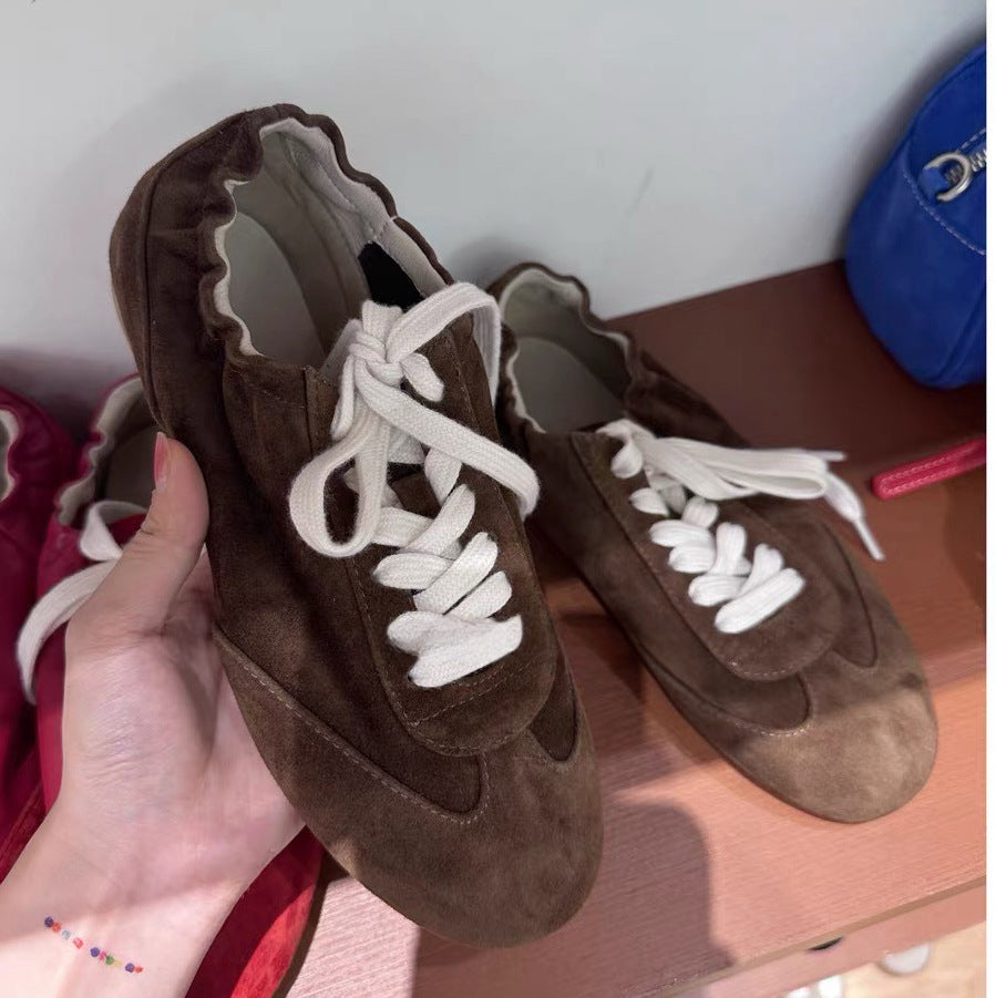 Women's Sheepskin Version Korean Style Comfortable Genuine Women's Sports Shoes