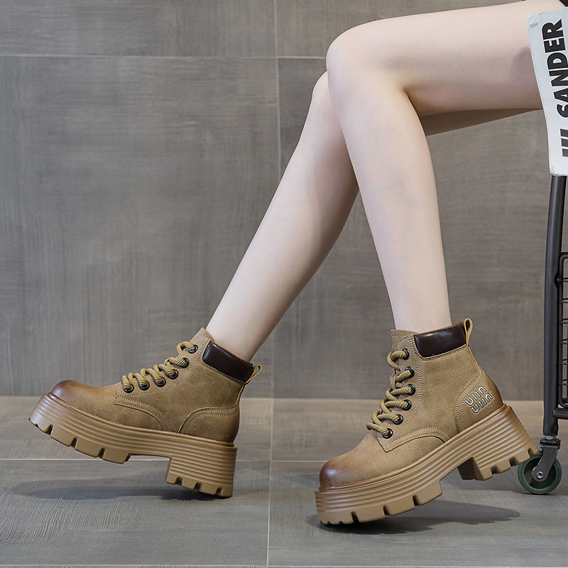 Women's For Worker British Style Surface Bootie Women's Leather Boots