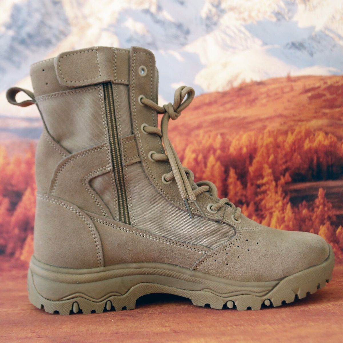 Men's Cowhide Combat Training Outdoor Hiking Waterproof Summer Breathable Wearable Desert Men's Leather Boots