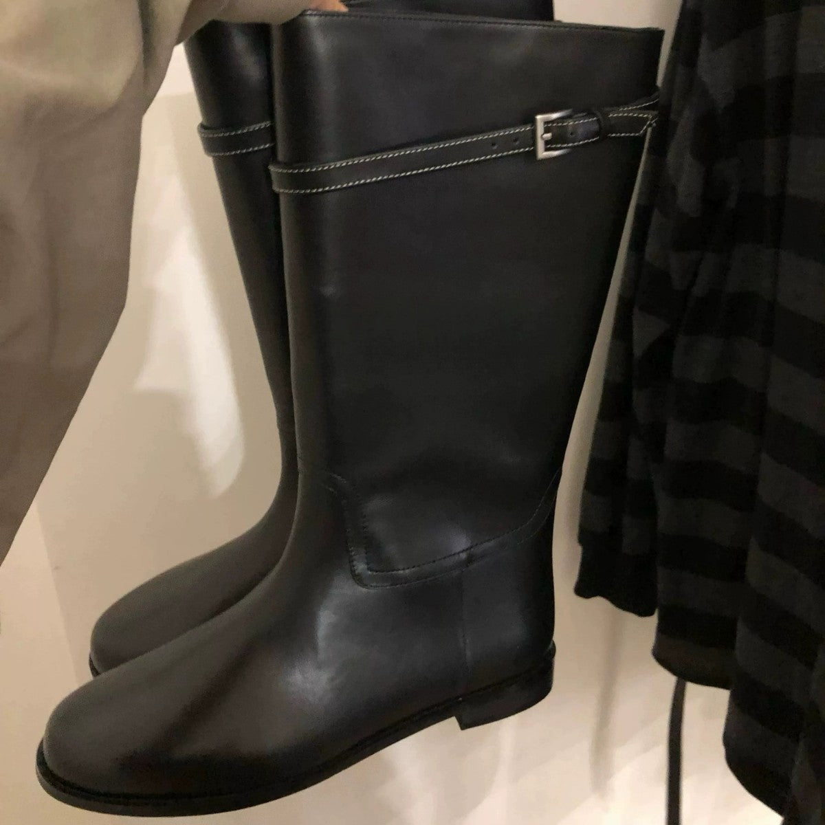 Women's Cowhide Version Round Head Chunky Wide Tube Western Women's Leather Boots