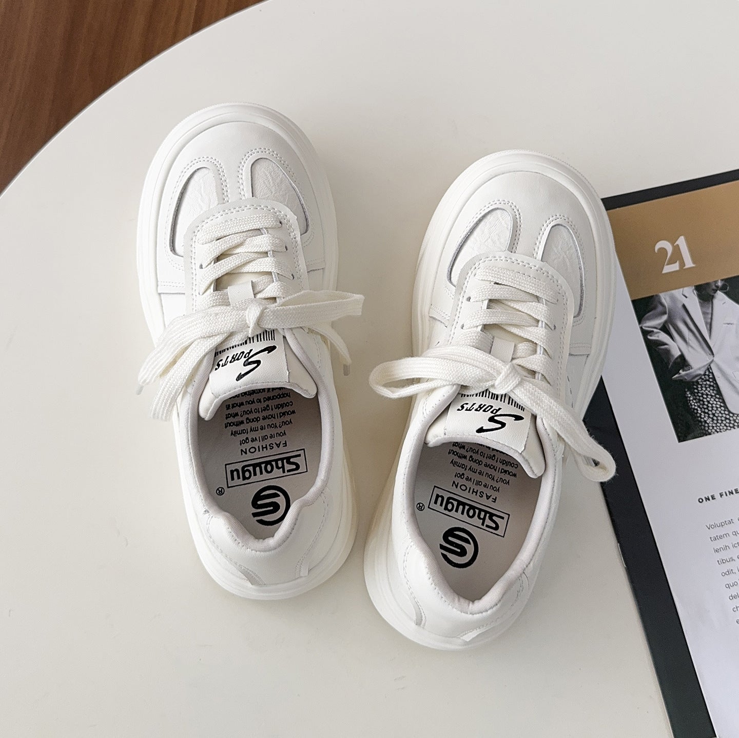 Thick Bottom Elevator Wild White With Skirt Autumn Genuine Classic Sports Casual Shoes