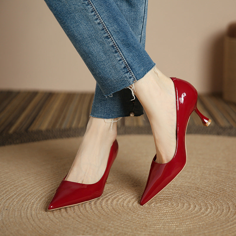 Women's Pointed High Commuter Soft Bottom Stiletto Women's Fashion Shoes