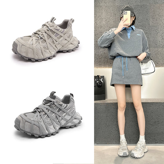 Women's Spider Strap Platform Dad Spring Comfortable Height Sneakers