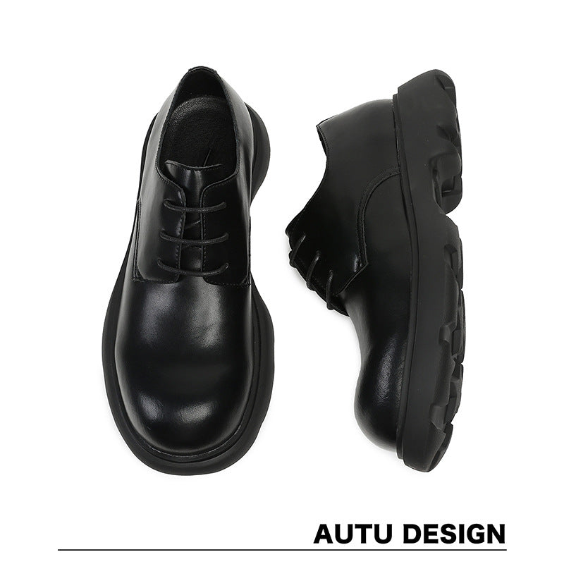 Men's Autumn Round Toe Mickey Derby Commuter Men's Casual Leather Shoes