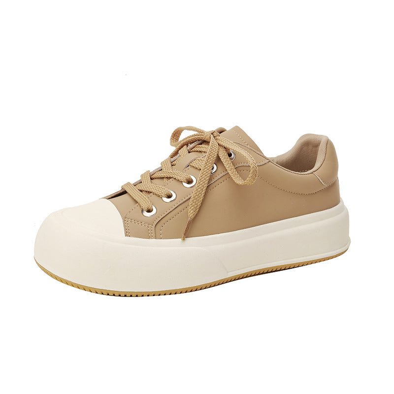 Women's Thick-soled Round Toe Height Increasing Moral Sneakers