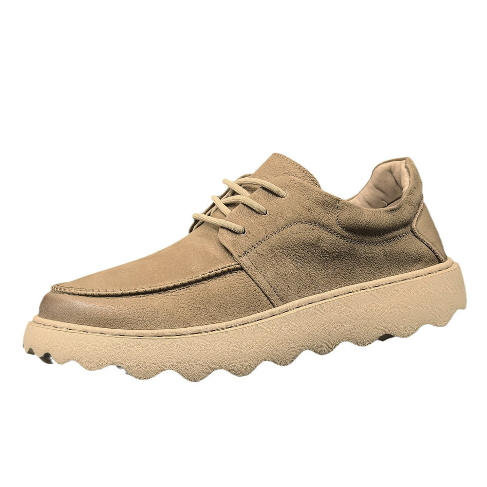 Men's Fashion First Layer Cowhide Platform Elevator Men's Sports Shoes