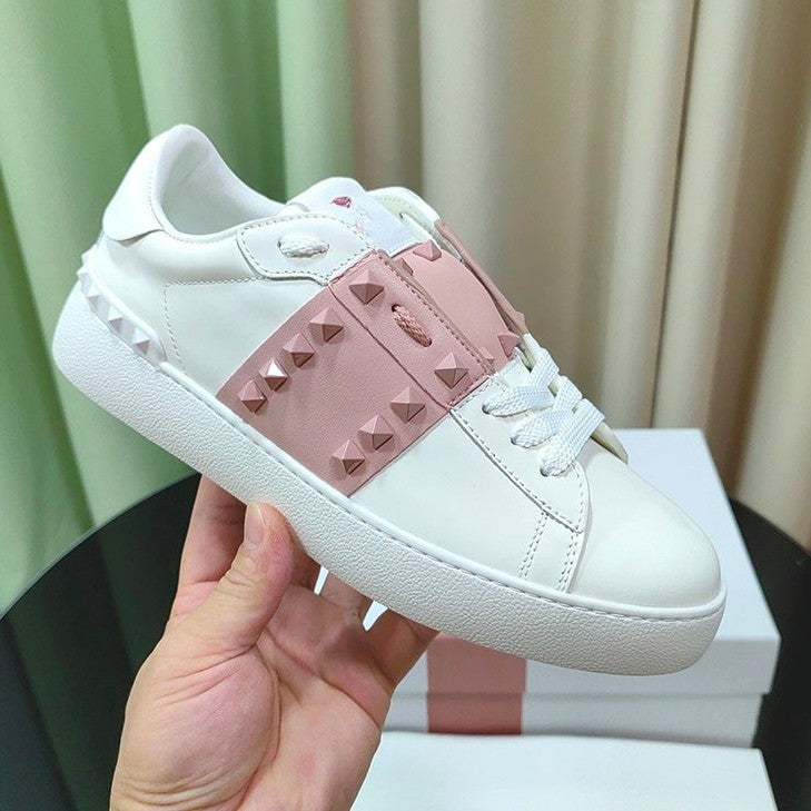 Men's Rivet White Genuine Fashion Trendy Couple Men's Sports Shoes