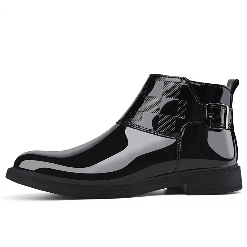 Men's Pointed Toe Business Formal Wear Mirror Men's Leather Boots