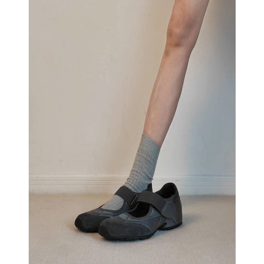 Women's Version Niche Retro Round Toe Invisible Elevated Velcro Mary Jane Casual Shoes